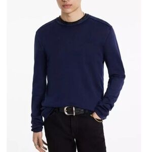 Field&Stream Men Tee Micro Waffle knit Henley thermal Long sleeve cotton Blue XL